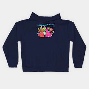 Psychedelic Purrs Cute Colorful Hippie Psychedelic Retro Trippy Cats Kids Hoodie